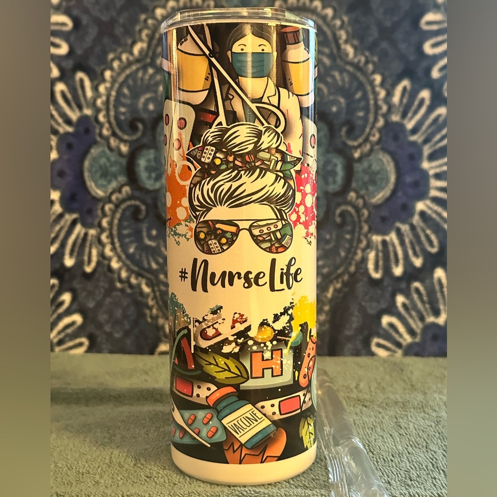 NEW- #Nurselife 20 oz stainless steel tumbler.